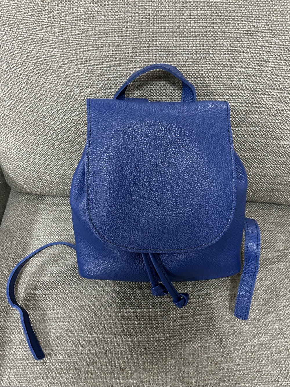 Portland Leather Bucket Backpack - Molino Blue